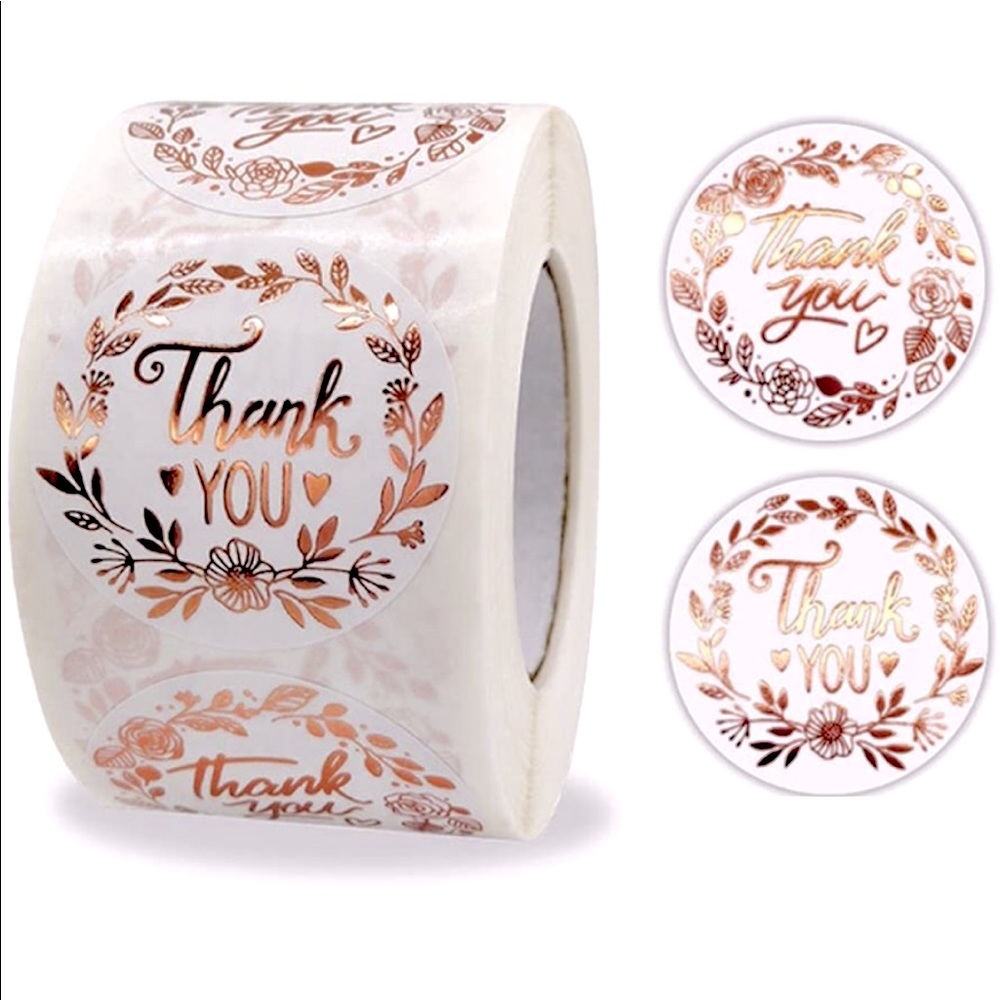 NEW Poshmark Packages "Thank You!" Shipping Supplies ~ 125Pc Rose Gold Stickers - Picture 3 of 6